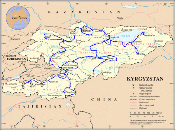 Kirgistan mapa